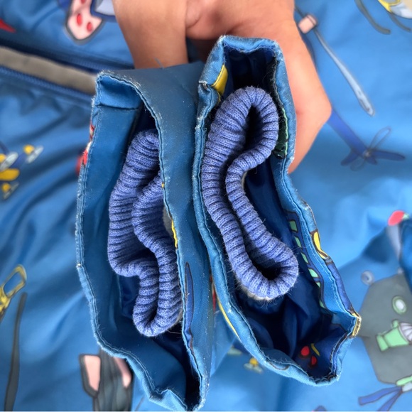 Mini Boden Blue Airplane Print Puffer Jacket - Picture 4 of 4